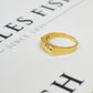 Pre-Owned 9ct Gold Mens Diamond Rectangle Signet Ring Size V