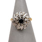 Pre-Owned 9ct Gold Sapphire & Diamond Cluster Ring Size K.5