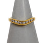 Pre-Owned 9ct Gold 10 CZ Curved Wishbone Ring Size O