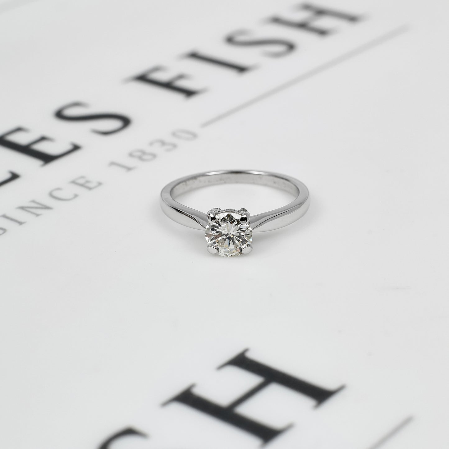 Pre-Owned 18ct White Gold Diamond Solitaire Ring Size M