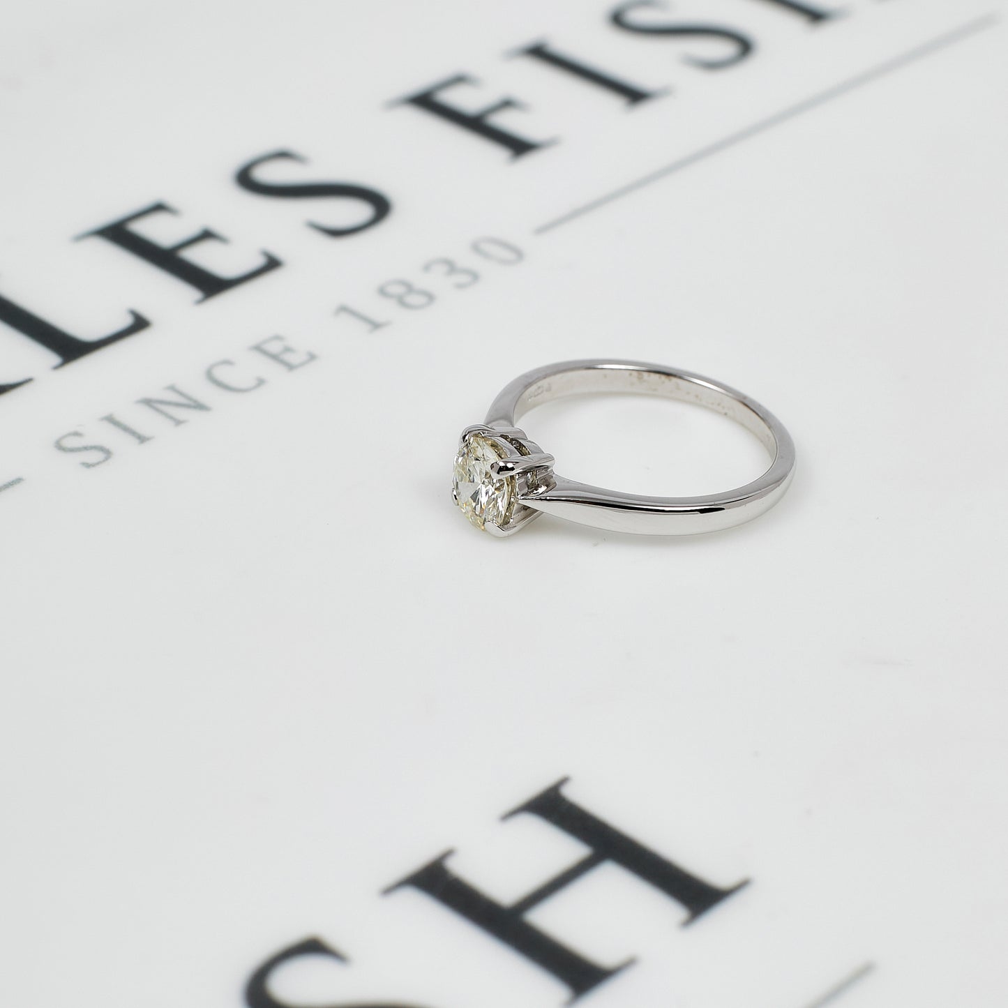 Pre-Owned 18ct White Gold Diamond Solitaire Ring Size M