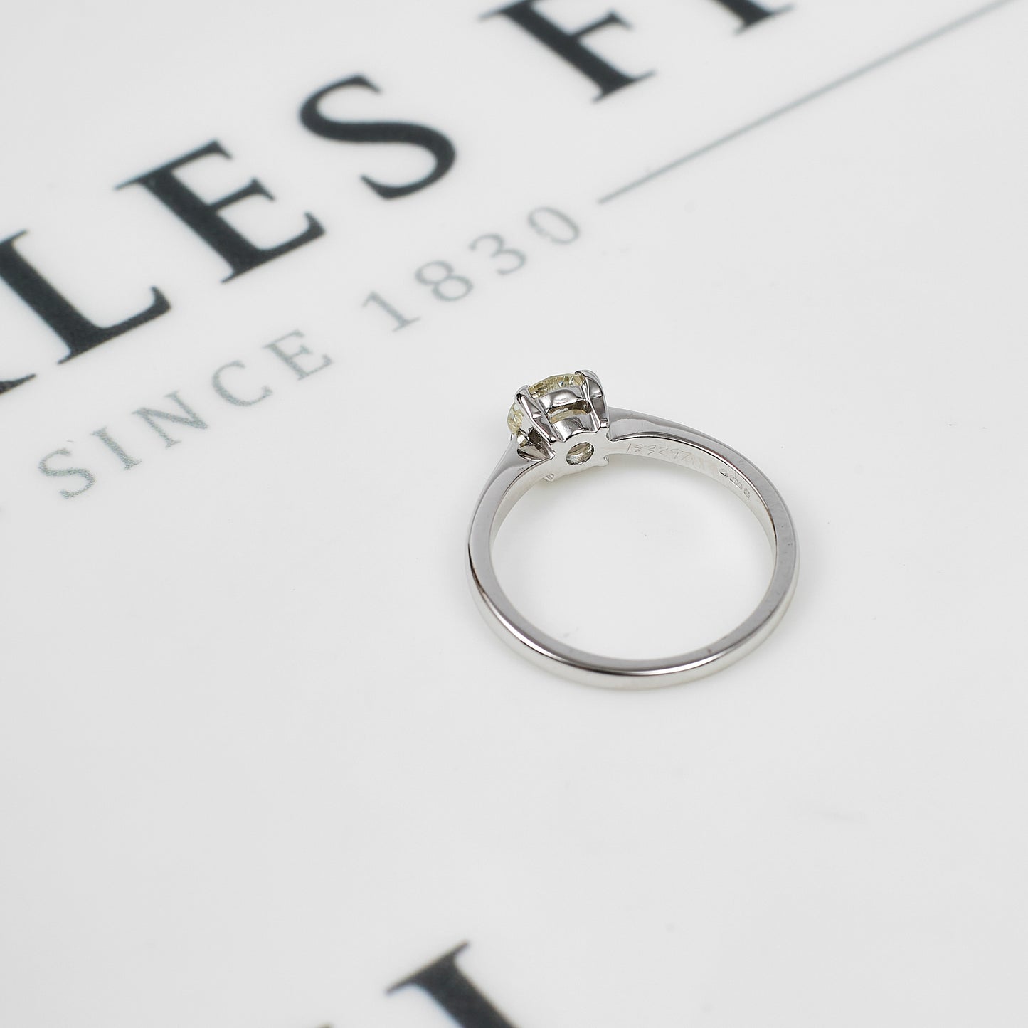 Pre-Owned 18ct White Gold Diamond Solitaire Ring Size M