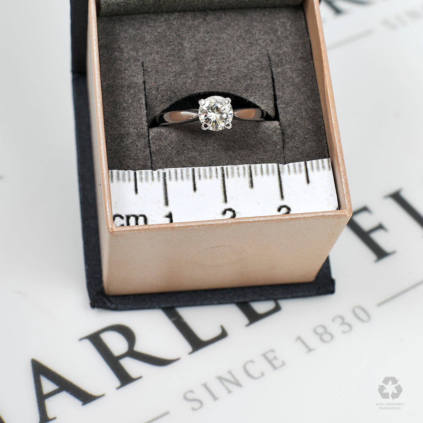 Pre-Owned 18ct White Gold Diamond Solitaire Ring Size M