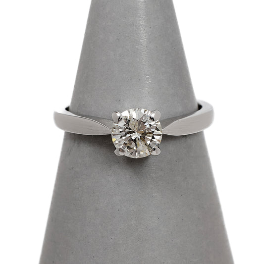 Pre-Owned 18ct White Gold Diamond Solitaire Ring Size M