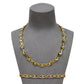 Pre-Owned 9ct Gold 2 Tone Circle & Conclave Link Jewellery SET
