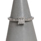 Pre-Owned 9ct White Gold 9 Diamond Square Ring Size Q