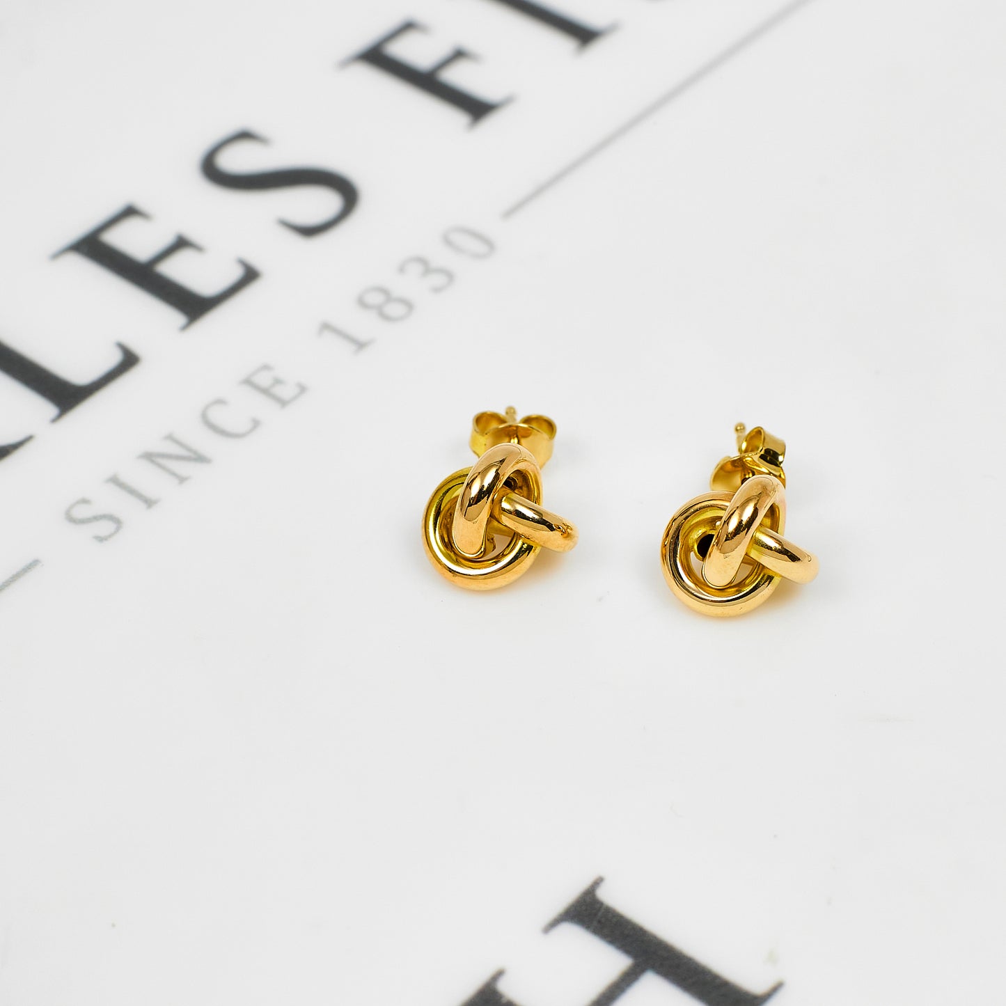 Pre-Owned 9ct Gold Knot Stud Earrings