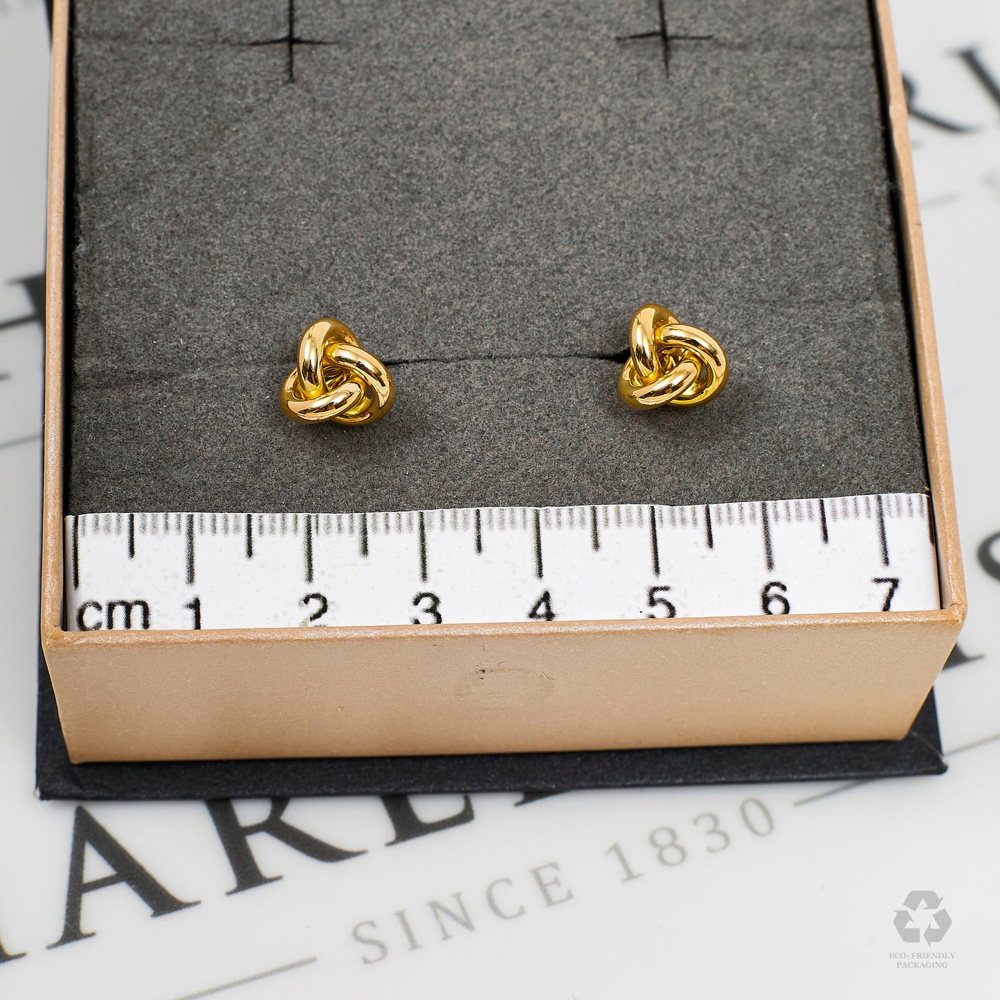 Pre-Owned 9ct Gold Knot Stud Earrings