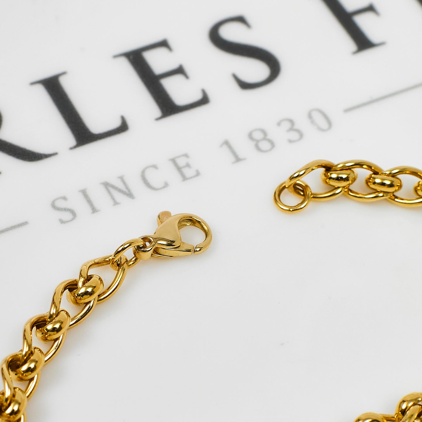 Pre-Owned 9ct Gold Curb & Rollerball Bracelet 7.5 Inch