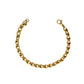 Pre-Owned 9ct Gold Curb & Rollerball Bracelet 7.5 Inch