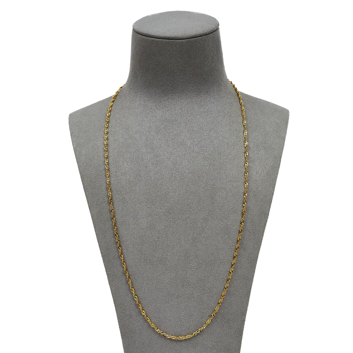 Pre-Owned 9ct Gold Twist Curb Chain Necklace 24 Inch