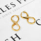 Pre-Owned 9ct Gold Figure Of 8 Creole Earrings