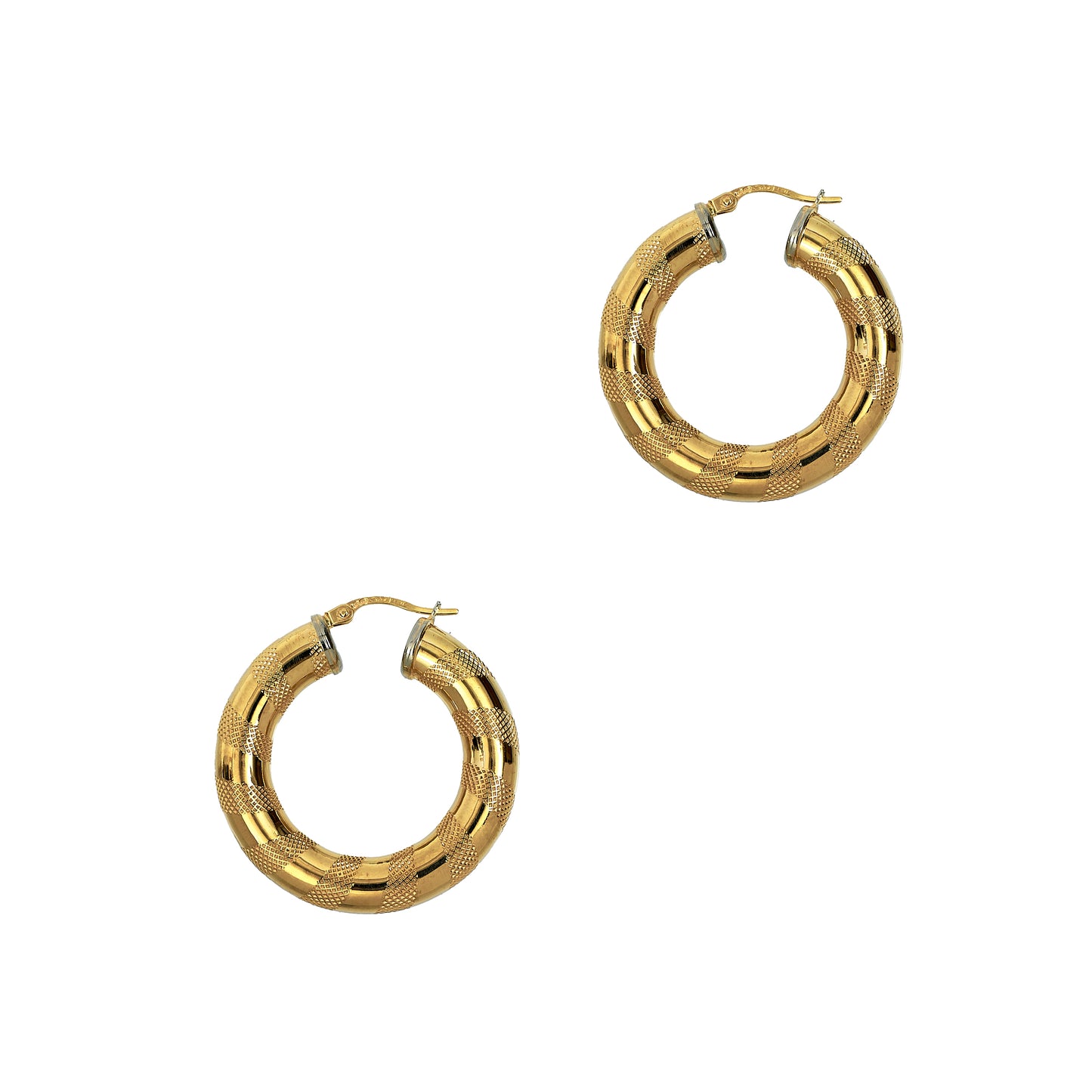 Pre-Owned 9ct Gold Twist Pattern Creole Hoop Earrings