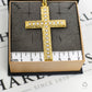 Pre-Owned 9ct Gold CZ Cross Pendant Oversized