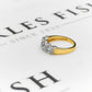 Pre-Owned 9ct Gold Square Aquamarine & Diamond Ring Size P