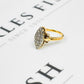 Pre-Owned 9ct Gold 15 Diamond Marquise Shaped Ring Size R.5