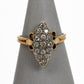 Pre-Owned 9ct Gold 15 Diamond Marquise Shaped Ring Size R.5