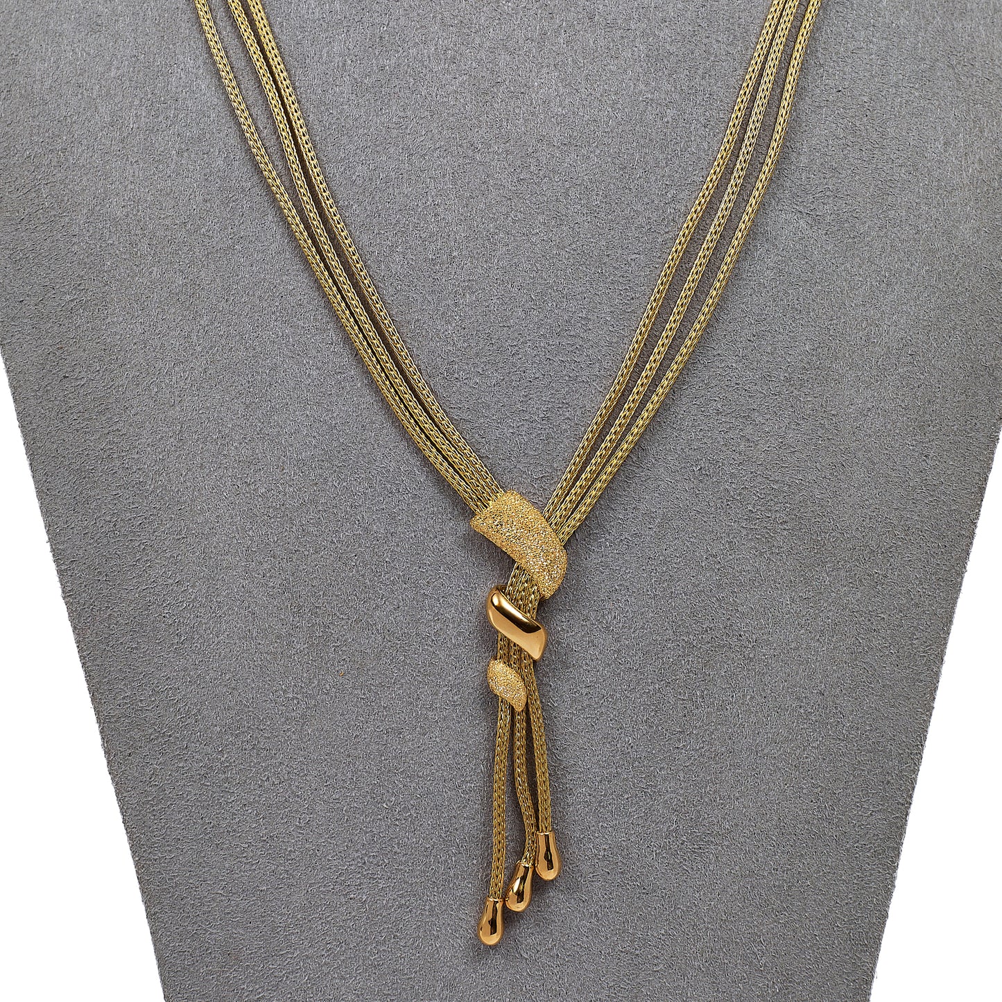 Pre-Owned 18ct Gold 3 Strand Tassel Necklace 17 Inch