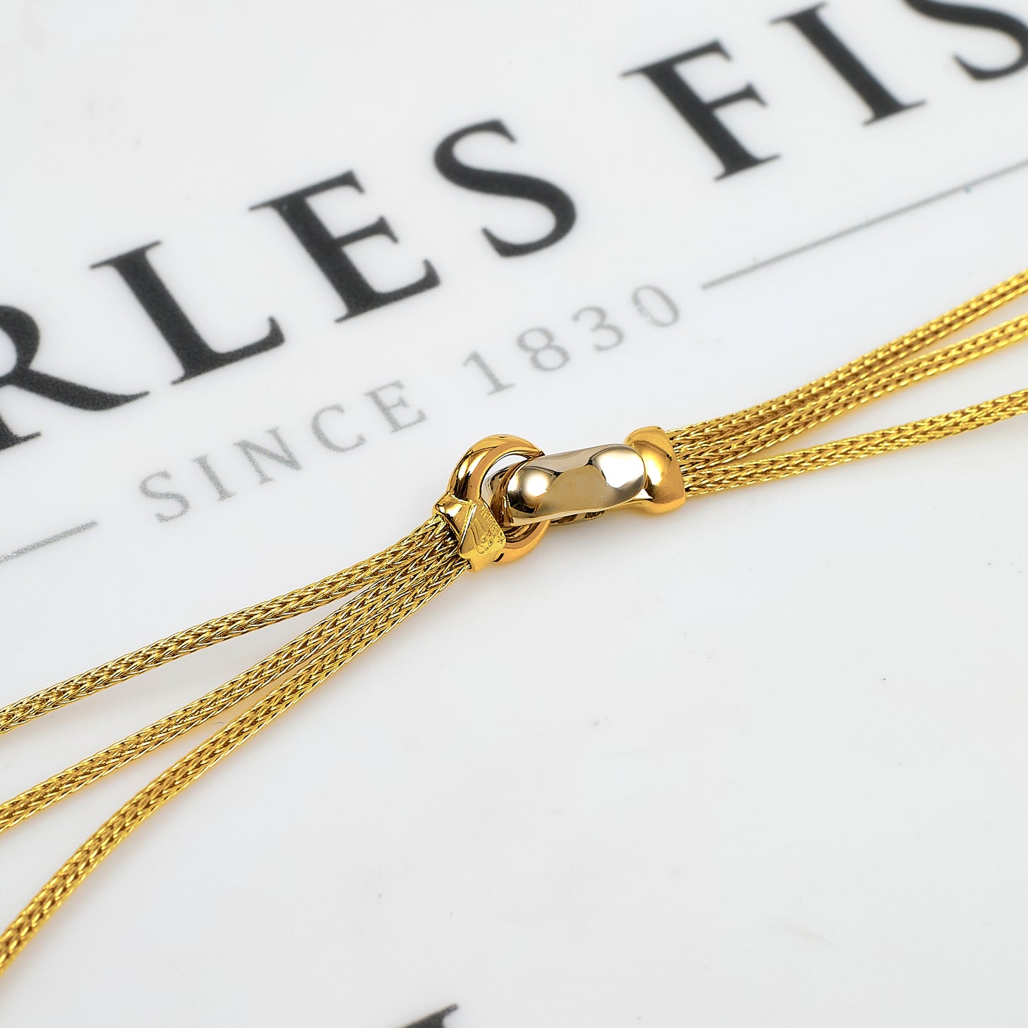 Pre-Owned 18ct Gold 3 Strand Tassel Necklace 17 Inch