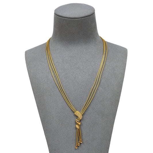 Pre-Owned 18ct Gold 3 Strand Tassel Necklace 17 Inch