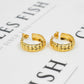 Pre-Owned 9ct Gold Star Pattern Hoop Earrings