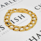 Pre-Owned 9ct Gold Pattern & Polish Curb Chain Bracelet