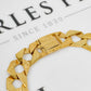 Pre-Owned 9ct Gold Pattern & Polish Curb Chain Bracelet