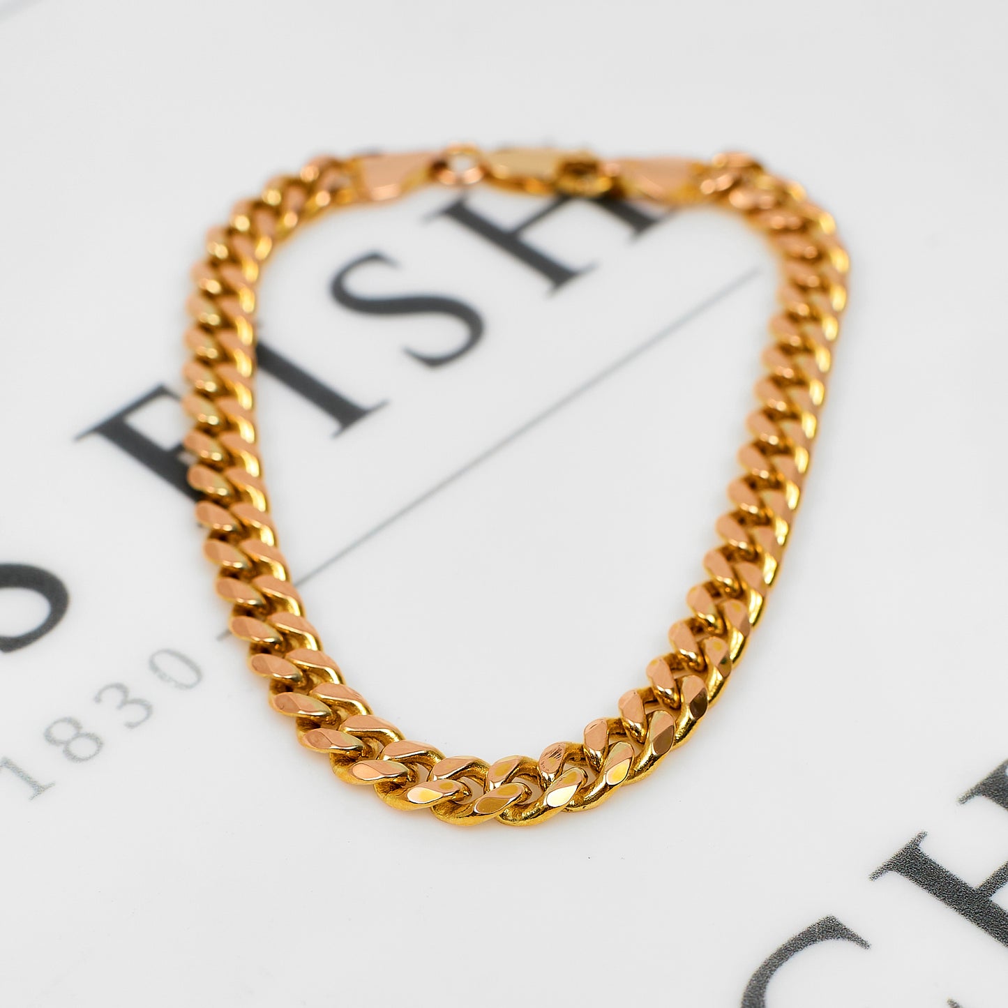 Pre-Owned 9ct Gold Curb Chain Bracelet 7.5 Inch