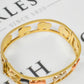Pre-Owned 9ct Gold Tricolor Elephant Design Hinged Bangle