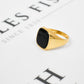 Pre-Owned 9ct Gold Onyx Signet Ring Size T