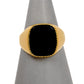 Pre-Owned 9ct Gold Onyx Signet Ring Size T