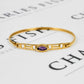 Pre-Owned 9ct Gold Marquise Shape Amethyst Bangle
