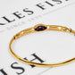 Pre-Owned 9ct Gold Marquise Shape Amethyst Bangle