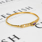 Pre-Owned 9ct Gold Marquise Shape Amethyst Bangle