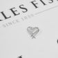 Pre-Owned 9ct White Gold CZ Double Open Heart Pendant