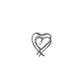 Pre-Owned 9ct White Gold CZ Double Open Heart Pendant
