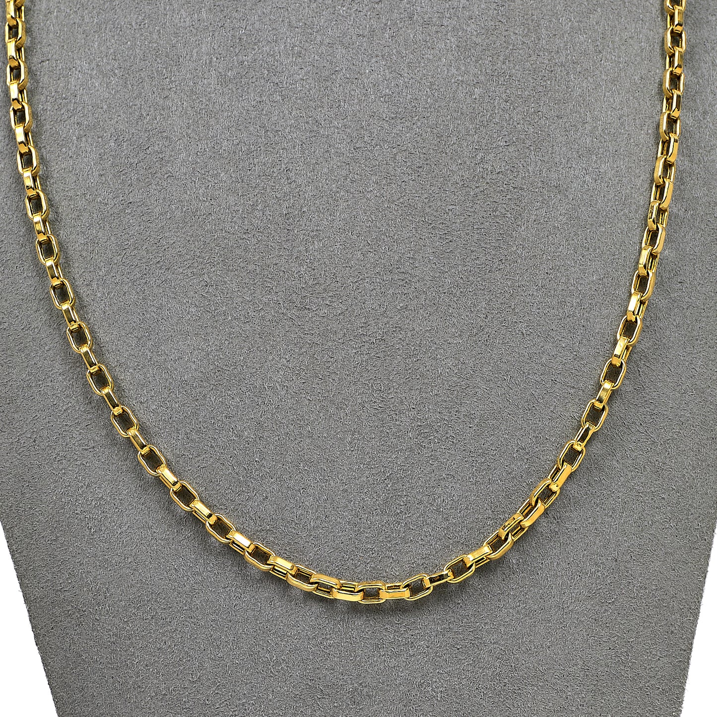 Pre-Owned 14ct Gold Rectangle Link Necklace 20 Inch