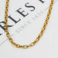 Pre-Owned 14ct Gold Rectangle Link Necklace 20 Inch