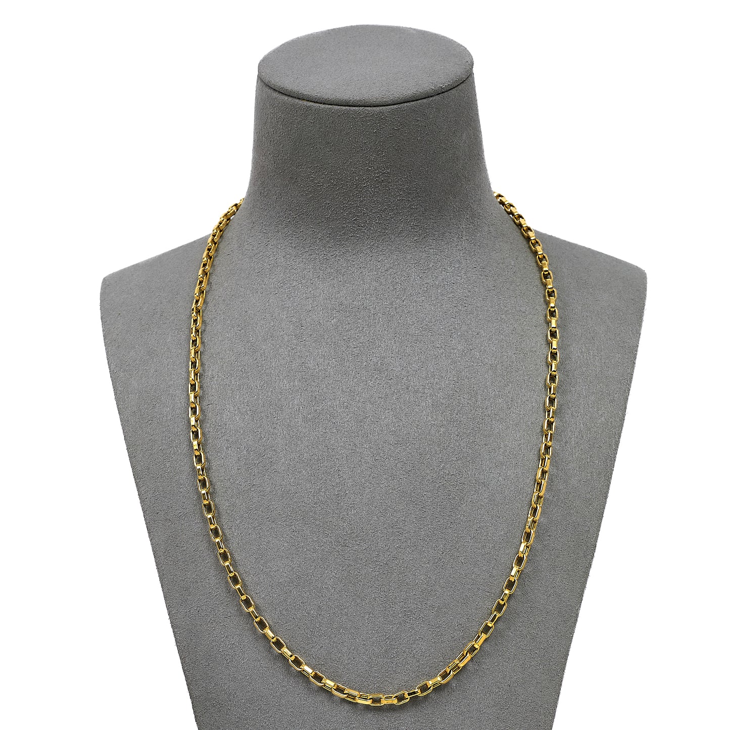 Pre-Owned 14ct Gold Rectangle Link Necklace 20 Inch