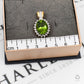 Pre-Owned 9ct Gold Oval Peridot & Diamond Cluster Pendant