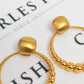 Pre-Owned 18ct Gold Graduated Bead Design Hoop Earrings