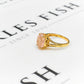 Pre-Owned 9ct Gold Hexagon Shaped Rose Quartz Ring Size R