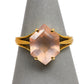Pre-Owned 9ct Gold Hexagon Shaped Rose Quartz Ring Size R
