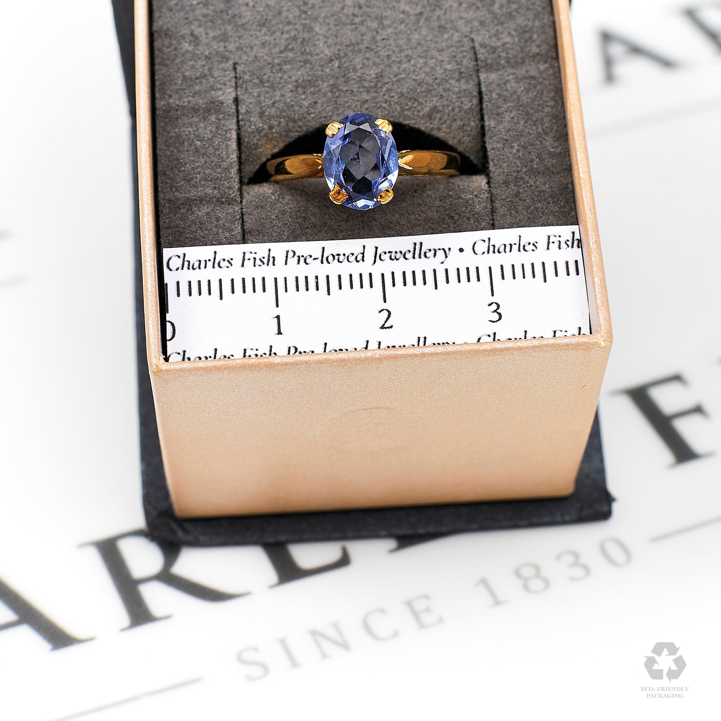 Pre-Owned 9ct Gold Oval Sapphire Ring Size M