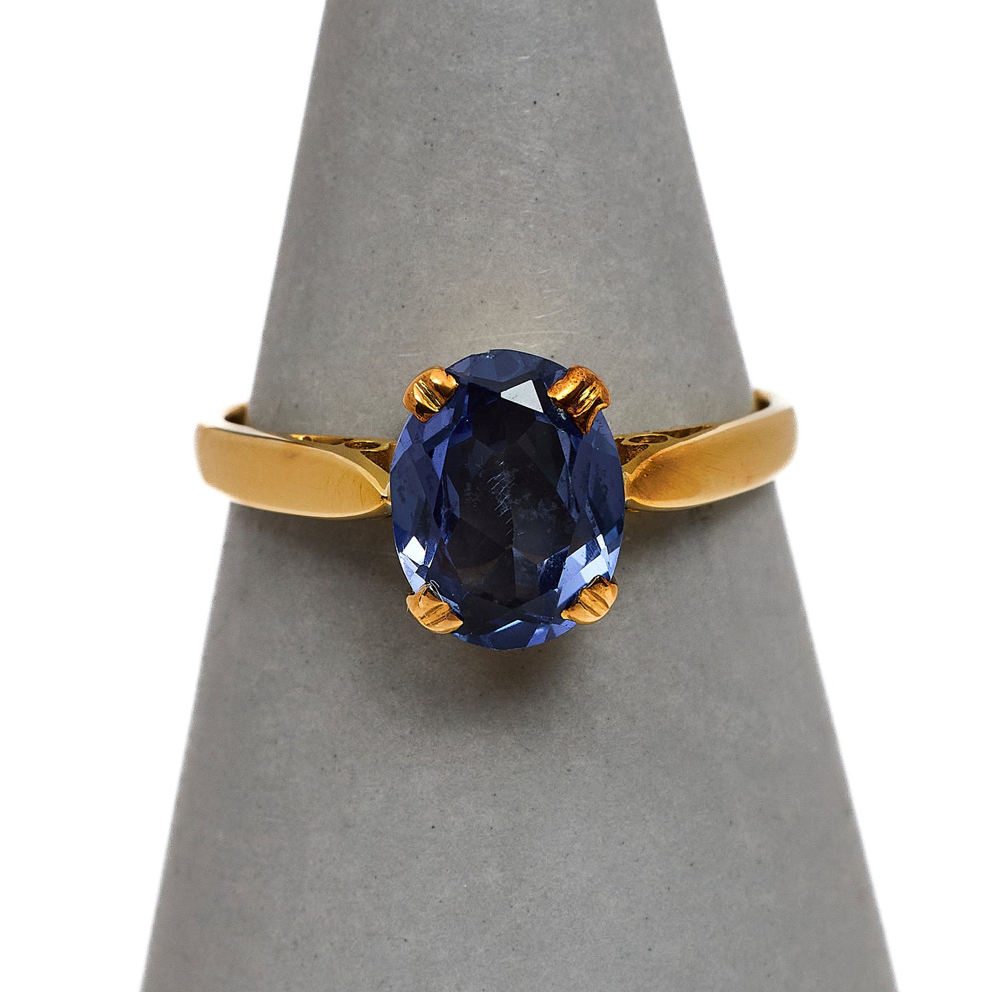 Pre-Owned 9ct Gold Oval Sapphire Ring Size M