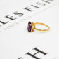 Pre-Owned 9ct Gold Rectangle Amethyst Ring Size K