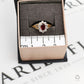 Pre-Owned 9ct Gold Oval Garnet & CZ Cluster Ring Size P