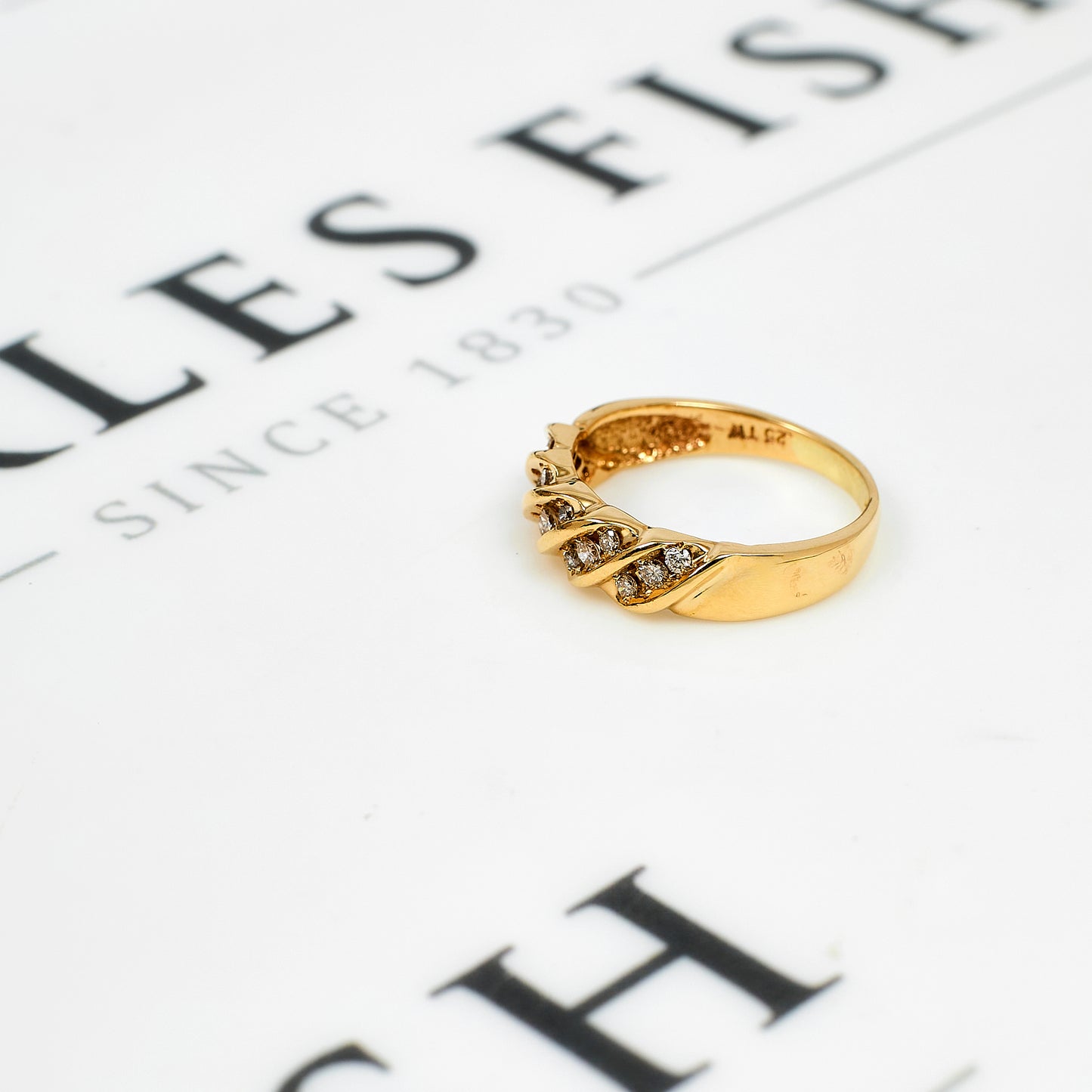Pre-Owned 9ct Gold 15 Diamond Ring Size L.5