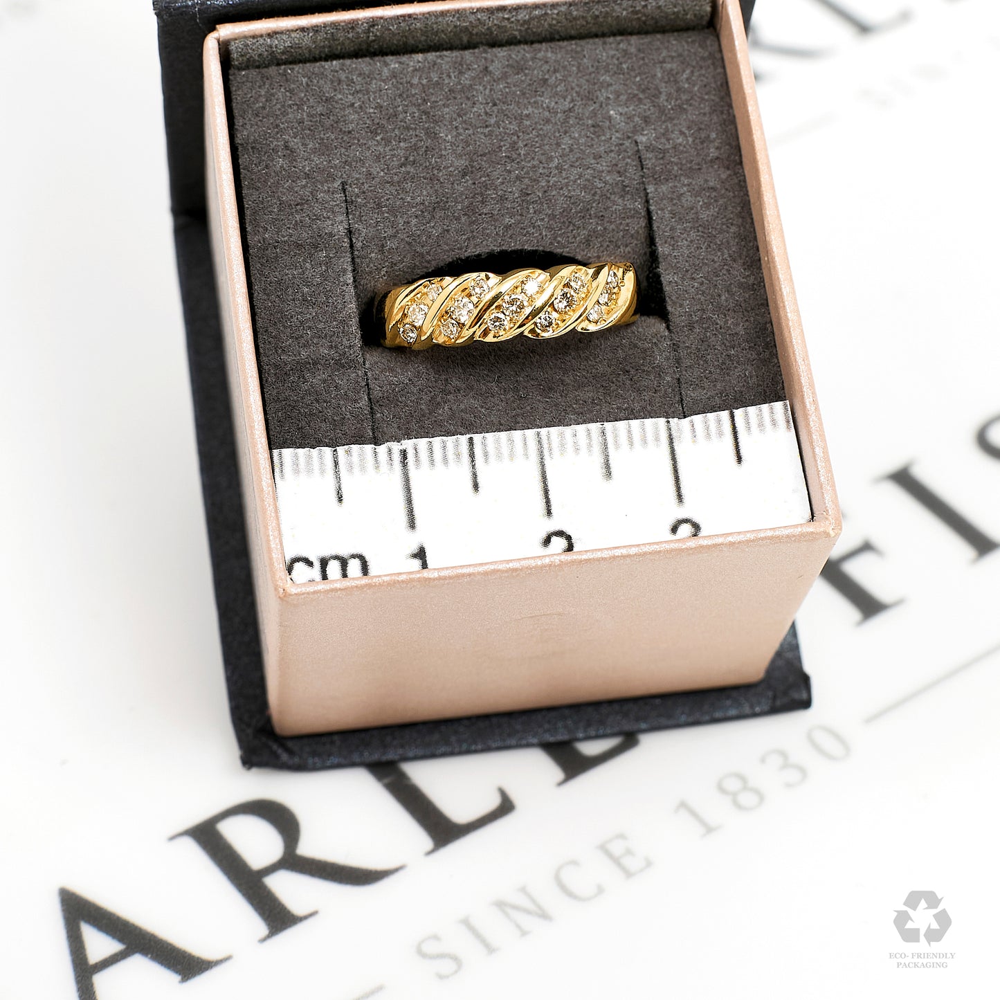 Pre-Owned 9ct Gold 15 Diamond Ring Size L.5