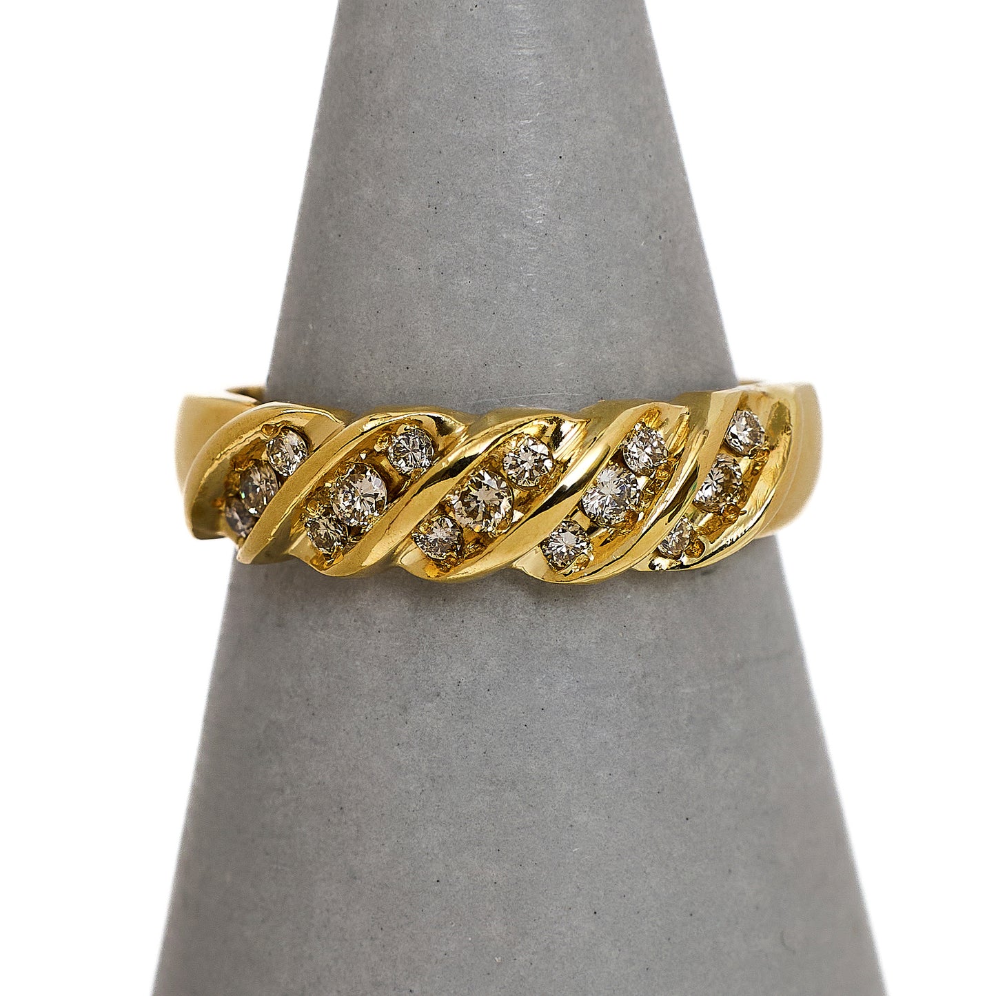 Pre-Owned 9ct Gold 15 Diamond Ring Size L.5